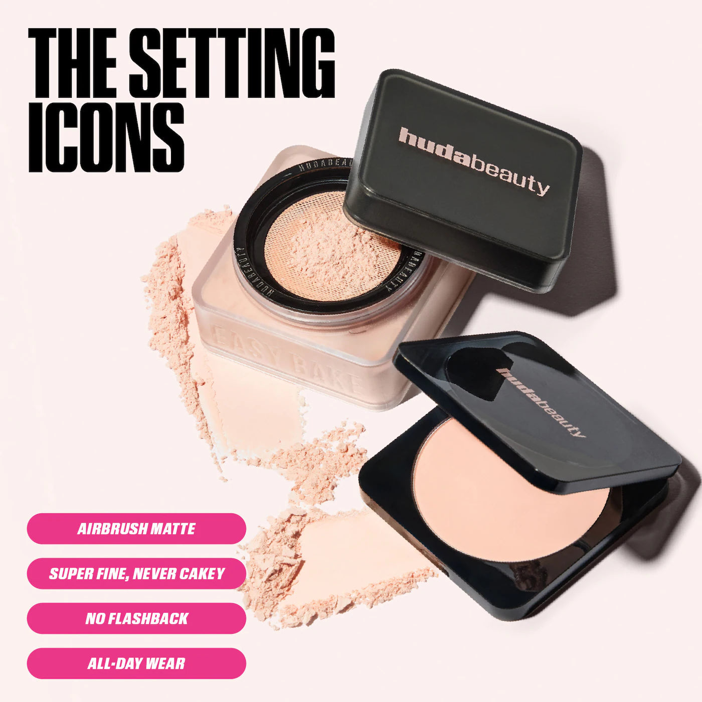 HUDA BEAUTY Easy Bake Airbrush Matte Pressed Setting Powder