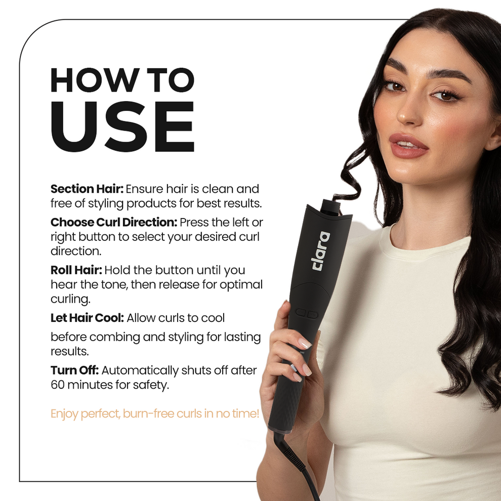 CLARA Oil-Coated Self-curling Protective Hair Device Auto-Curler