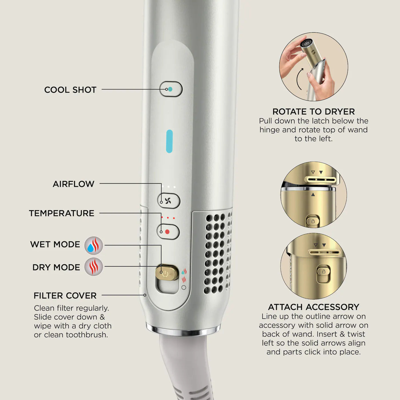 Shark Beauty Shark Glam™ Ceramic & Powerful Air Styling & Drying System